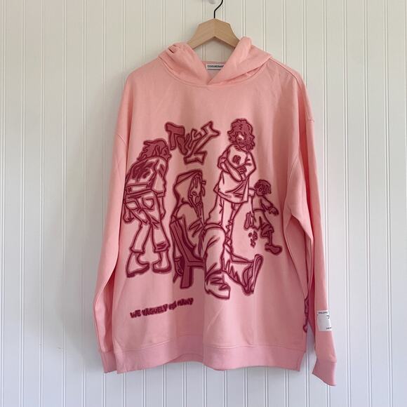 Coolmonar Mens Hoodie Size L Streetwear Sweatshirt Harajuku Pullover Hipster - Picture 1 of 10